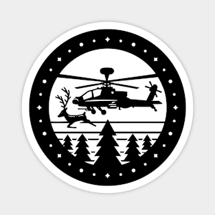 AH-64 Flying with Reindeer Magnet